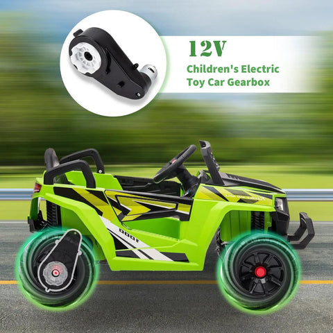Two Pack 12V Powered Wheels Motors Upgrade Gearbox for Kids Ride On Cars shown in toy jeep setup