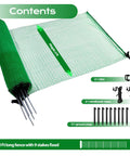 Movable Temporary Fence With Posts 3 Ft By 50 Ft Plastic Mesh Safety Barrier for Dogs and Pets with Fiberglass Stakes and Windbreak Rope