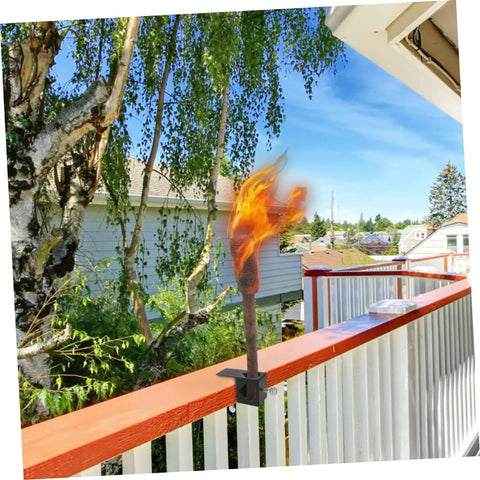 Outdoor Torch Holder Clamp For Deck And Garden String Light Poles Tiki Torch Mount No Fuss Install Bracket For Patios