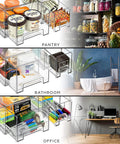 Must-Have Large Clear Stackable Storage Drawers 2-Pack With Handles Easy Pull-Out Plastic Organizer Bins for Pantry, Bathroom, and Office