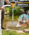 Man using 20V Battery Powered Water Transfer Pump Cordless Go Anywhere Stick Pump With 37 Inch Hose And Detachable Rod 800 GPH