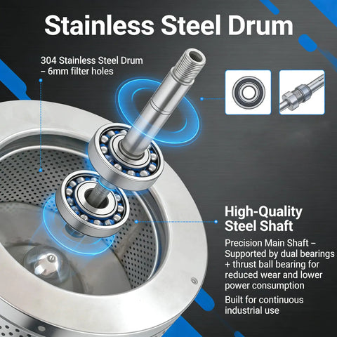 Industrial Centrifuge Dryer Machine For Solid Liquid Separation And Heavy-Duty Dehydration Featuring Built-Tough Stainless Drum and high-quality steel shaft.