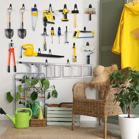 Heavy Duty Garage Hooks 20 Pack Steel Wall Mount Hooks With Anti Slip Coating organizing tools and ladder in garage