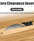 Zero Clearance Insert Throat Plate Kit For Delta Table Saws 36-725 36-725T2 36-5152 36-5000 36-5000T2 3 Pack shown in use
