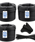 Split Wire Loom Tubing Set 1/4, 1/2, 3/8 Inch by 50 Feet With Pro Grade Automotive Flexible Conduit Kit and 50 Cable Ties