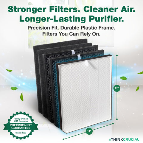 Replacement Filter Kit For AD3000 And AD3500 Air Purifier Including 1 High Efficiency Filter, 2 Carbon Filters, And 2 Pre Filters