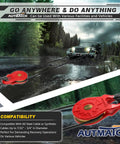 Winch Snatch Block 18 Ton Pulley For Off Road Recovery Red Heavy Duty Beefed Up Gear That Handles 39,683 Lbs Capacity And 79,366 Lbs Break Strength, Compatible With Synthetic Rope Or Steel Cable For Trucks UTVs And ATVs, red pulley on winch line