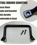 Matte Black Cabinet Hardware Handle Pull Set Of 4 For Cabinets And Drawers shown with screws, durable iron construction, indoor view