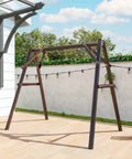 Heavy Duty A-Frame Porch Swing Stand For Outdoor Use Free-Standing Wooden Swing Frame With 660 Lb Capacity Carbonized Finish