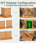 Must Have Outdoor Wood Privacy Screen With Planter Box For Air Conditioner And Trash Can, modular setup illustration