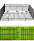 15 Panels No Dig Garden Fence With Gate Made Of Rustproof Metal Edging For Yard And Outdoor Animal Barrier Ideal For Dogs Easy Install