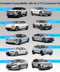 Image showing various electric vehicles compatible with Level 2 EV Charger With NEMA 14 50 Outlet 250V 32A 17 Ft Extension Cord.
