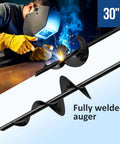 Heavy Duty 30 Inch Ground Anchors Kit Of 4 Screw In Earth Anchors with welder and spiral design closeup