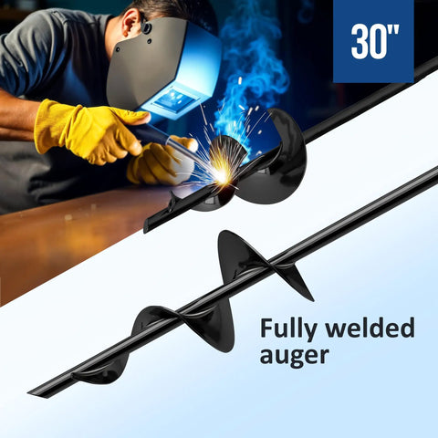 Heavy Duty 30 Inch Ground Anchors Kit Of 4 Screw In Earth Anchors with welder and spiral design closeup