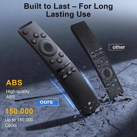 Two Pack Universal Smart TV Remote Replacement For All Models Backup Remotes Bundle With Easy Swap Fully Compatible Batteries Not Included Keep One On Hand For Quick TV Control showing durability comparison.