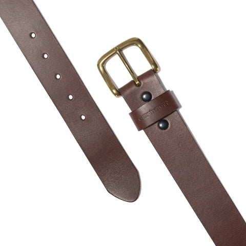 Men's Bridle Leather Belt With Classic Harness Buckle And Scratchless Design, Size 36, Brown With OEB Finish, Double Snap Back