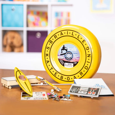 Yellow collector case from Mystery SK8 Collector Set Series 2 Ultimate Pack With Collector Case Four Finger Boards Pro Trucks