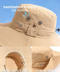 Men's UPF Sun Hat With Wide Brim Bucket Style For Fishing And Outdoors, Breathable Ventilated Design With UV Protection features