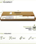 Two Panel No Dig Vinyl Picket Fence Set, 40In Wide By 30In High, White Corner Garden Border Fencing packaging with assembly tools