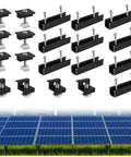 Aluminum Solar Panel Mounting Brackets Kit With 4.72 Inch Rails And Clamps, Rock Solid 10 Pack for various roof types