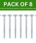 Ace Quality Long Replacement Screws For Sturdy Bed Frame Daybed And Folding Gateleg Table Furniture Hardware Pack Of Eight in zinc plated steel.