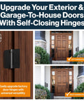 Matte Black Self Closing Door Hinges With Complete Installation Hardware 4 By 4 Inch Mount on exterior wood door