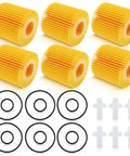 Toyota Engine Oil Filter Kit 6 Pack Top Notch Compatible With Camry 2007 2017 RAV4 Highlander Sienna Avalon Tacoma And Lexus Scion Models Replaces 04152-YZZA1 04152-31090 04152-0V010 04152-YZZG1 with filters, O-rings, flow valves