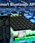 Smart Battery Management System for 4S to 8S packs with Bluetooth app control and active balancing technology.
