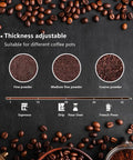 Thickness adjustable settings for Badass Electric Coffee And Spice Grinder With Hella Fast 150 Watt Motor and Razor Sharp Stainless Blades.