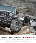 Beefy 8000 Lbs Capacity Winch Snatch Block For Offroad Recovery, Universal Tackle Pulley For Synthetic Rope Or Steel Cable, Built From Premium 1045 Carbon Steel For Trucks ATVs UTVs, used on Jeep recovery