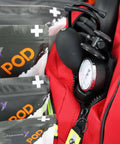 Close-up of Large EMT Trauma Kit For First Responders, Fully Stocked Trauma Bag With Over 240 Supplies For CPR, Red Bag