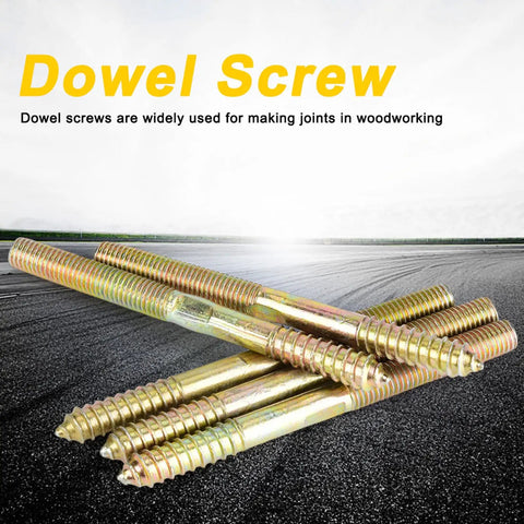 Pro Shop Grade M10 Double Ended Dowel Screws Zinc Plated Self Tapping Wood To Wood Connectors Heavy Duty Joinery Hardware For Knockout Diy Woodworking Builds That Stand Tough Over Time