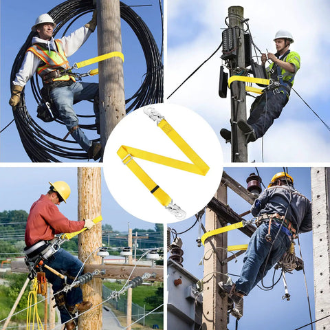 Hunting Safety Harness For Tree Climbing With Adjustable Lanyards And Restraint Straps Hands Free Fall Protection Belt