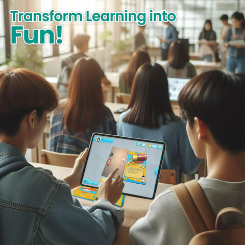 Hands On Electronics Kit For Kids That Makes Learning Real Circuits Fun With Augmented Reality Flashcards For Homeschool And Classroom Use Aimed At Building Critical Thinking Creativity And Practical STEM Skills With A Free Learning App, tablet in classroom