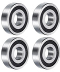 Four Two Pack Deep Groove Ball Bearing With Double Rubber Seals High Carbon Chrome Steel Three Quarter Inch By Two Inch By Nine Sixteenths Inch Z2 Precision P6 Industrial Grade Dust Moisture Resistant For Heavy Machinery And DIY Projects units with black seals and metallic finish