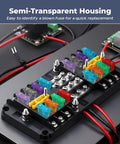 300 Piece Automotive Fuse Assortment Kit Including Standard Mini And Low Profile Types Covering 2A To 40A with semi-transparent housing
