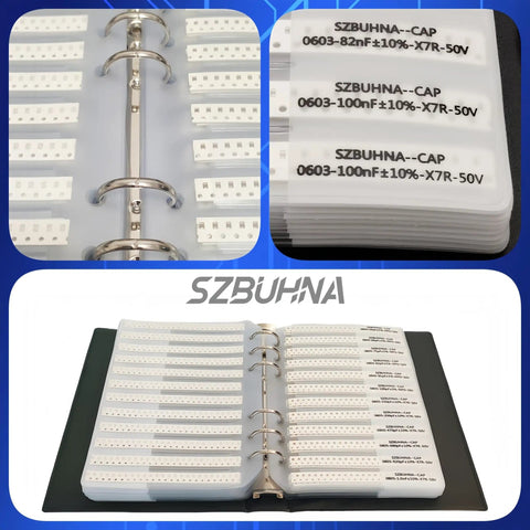 Image of SMD Capacitor And Inductor Assortment Kit For Prototyping And Repairs With 0402 0603 0805 1206 Capacitors And 1 To 100 Microhenry Inductors