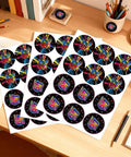 Ice Cream Themed Paper Food Bags With Dope Decorative Stickers, Black Party Packaging For Snacks And Gifts, sticker sheets