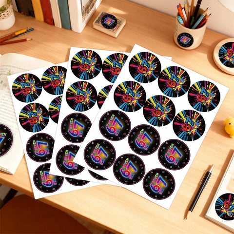 Ice Cream Themed Paper Food Bags With Dope Decorative Stickers, Black Party Packaging For Snacks And Gifts, sticker sheets