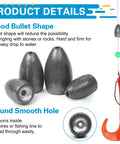 Bullet Sinker Fishing Weights Kit, 29 Pieces With 1/8oz, 3/16oz, 1/4oz And 3/8oz Sizes, Lead Sinkers For Bass, Saltwater And Freshwater