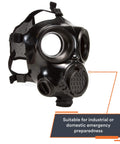 Kickass Full Face Respirator Mask For Tactical Civilians Premium CBRN Gas Mask Together With Chemical Respirator featuring a black design and dual lenses.