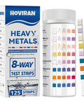 Skip The Guesswork And Nail Your Tap Water Testing Fast With These Eight Parameter Heavy Metals Strips Checking Lead Mercury Copper Cadmium Iron Chromium Calcium Plus Magnesium Straight Up in packaging and test vial.