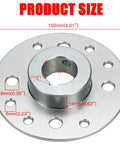 Rear 4 Inch Drum Brake Band And Steel Sprocket Hub Kit for Predator 212cc and 196cc Go Karts, showing dimensions and hole sizes