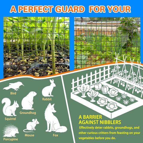 Badass 1/2 Inch Hardware Cloth And Chicken Wire Fencing shown protecting garden plants from animals.