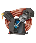 Internal components of Badass 15 Horsepower Electric Stationary Air Compressor With 120 Gallon Horizontal Tank.