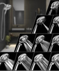 Two In One Shower Head With Rainfall And Handheld High Pressure 59 Inch Rotatable Stainless Steel Hose Easy Install Flexible Water Control Boss Level Spa Vibe Shower Experience Durable Shower Trim System showcasing various spray patterns.
