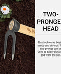 Heritage Garden Fork For Weeding And Digging, A Real Workhorse With Heavy Duty Wood Handle, dual-forged prongs in garden soil