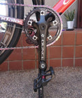 Close-up of a bike with One Pair Universal Square Taper Bike Crank Arms 127mm 110mm BCD forged 6061 T6 alloy installed.