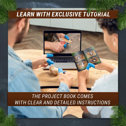 Chill Wood Carving Kit For Beginners And Kids Comfort Bird DIY Whittling Set For Adults with tutorial guide and tools in use
