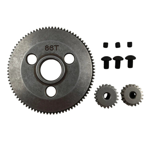 Beefed Up 48P 86T Spur Gear Set With 19T And 21T Pinions For 1/10 Slash 2WD Rustler 2WD Stampede 2WD Hardened Steel Construction